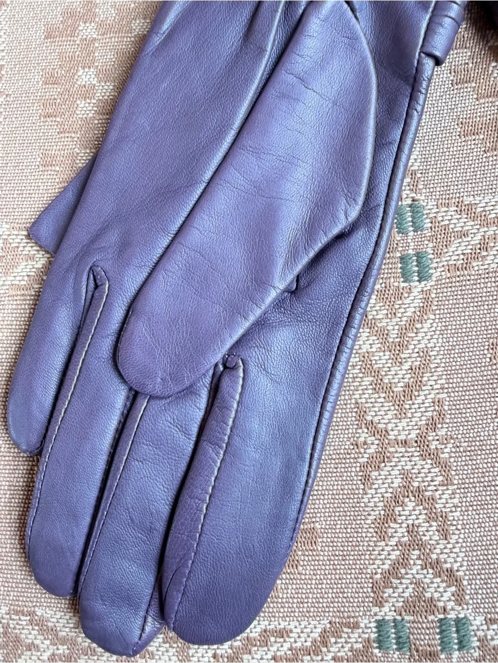Cole Haan Purple Leather Gloves | Knot Detail | Women’s Dress Gloves